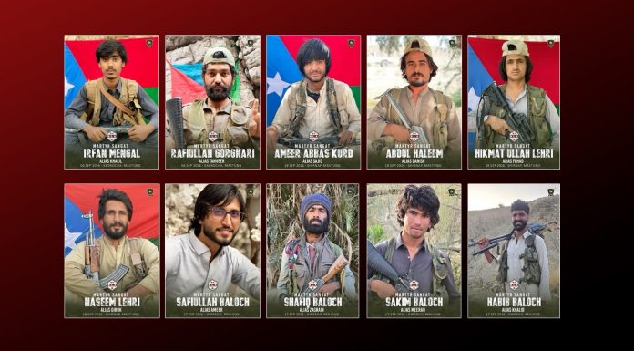 BLA Releases Details of 10 Members Killed in Mastung and Panjgur