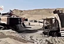 Construction Company Attacked at Ziarat Cross, 14 Vehicles and Machines Destroyed