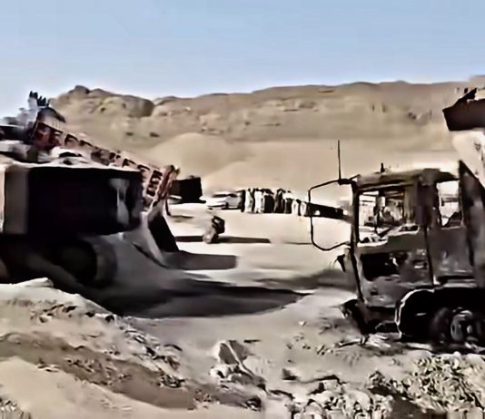 Construction Company Attacked at Ziarat Cross, 14 Vehicles and Machines Destroyed