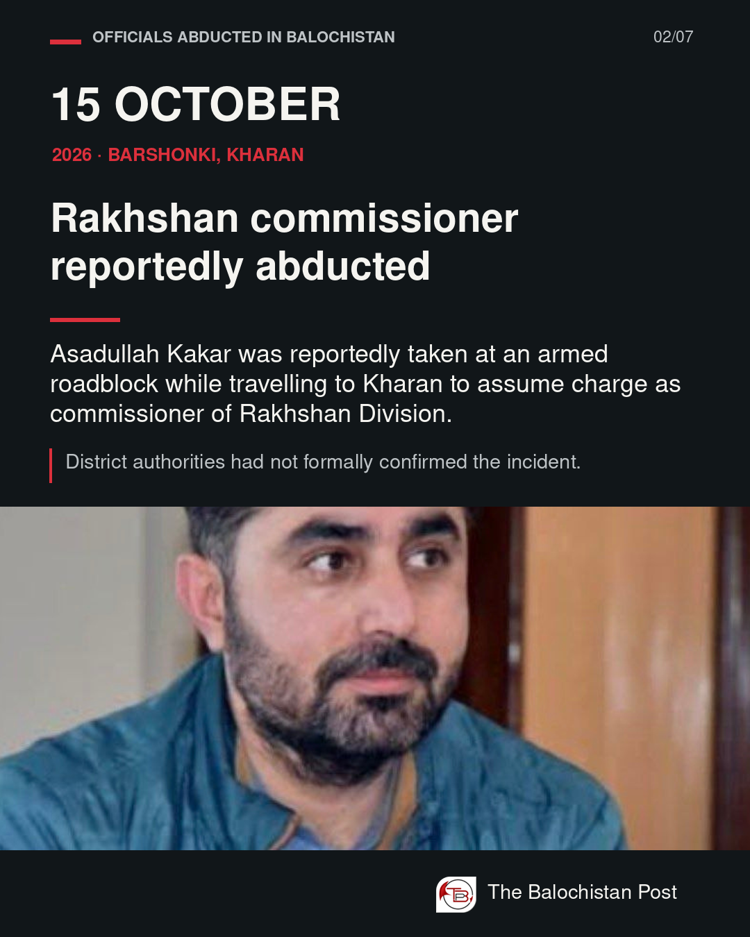 October 15 - Rakhshan Commissioner