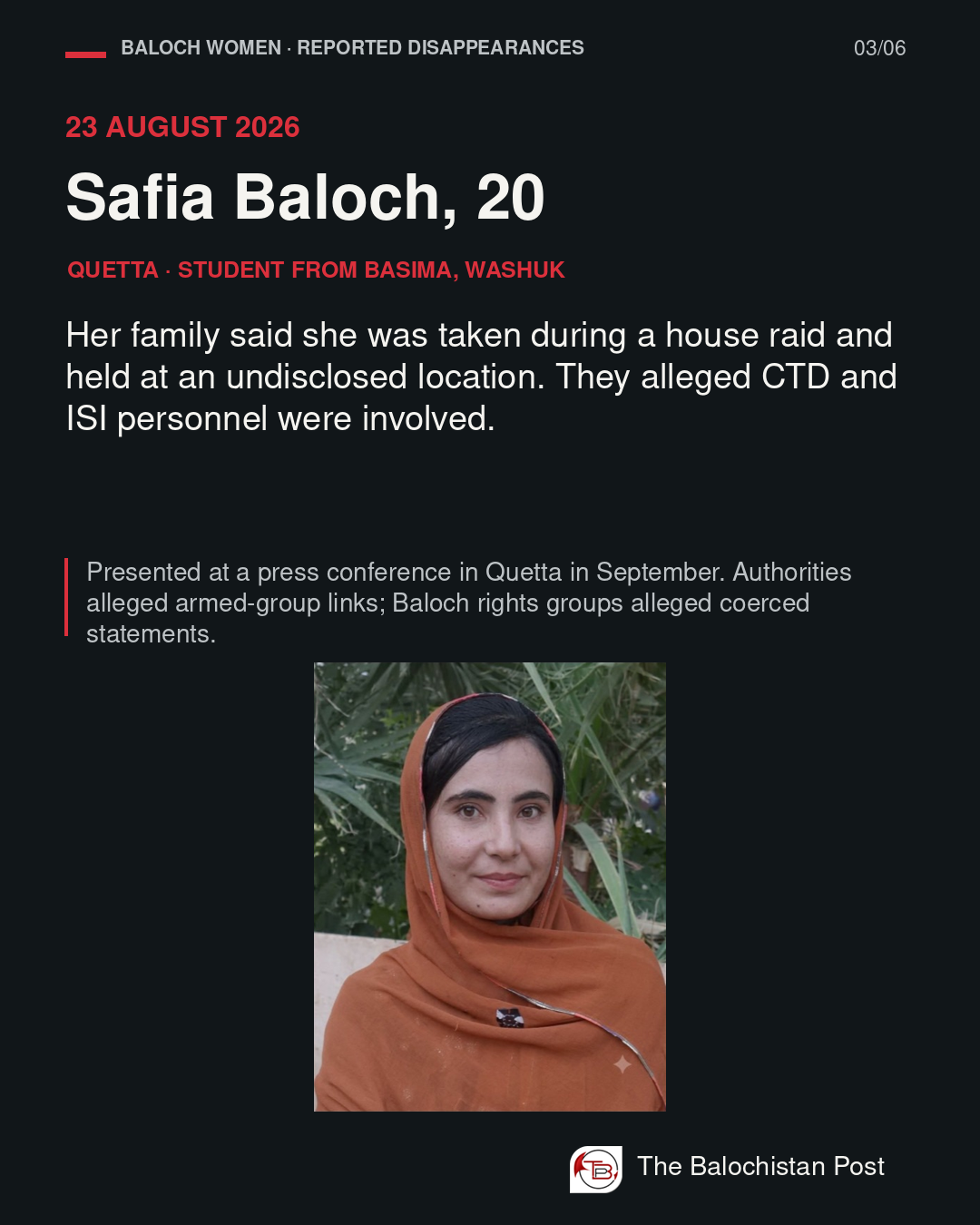 Enforced Disappearances of Baloch Women - Slide 3